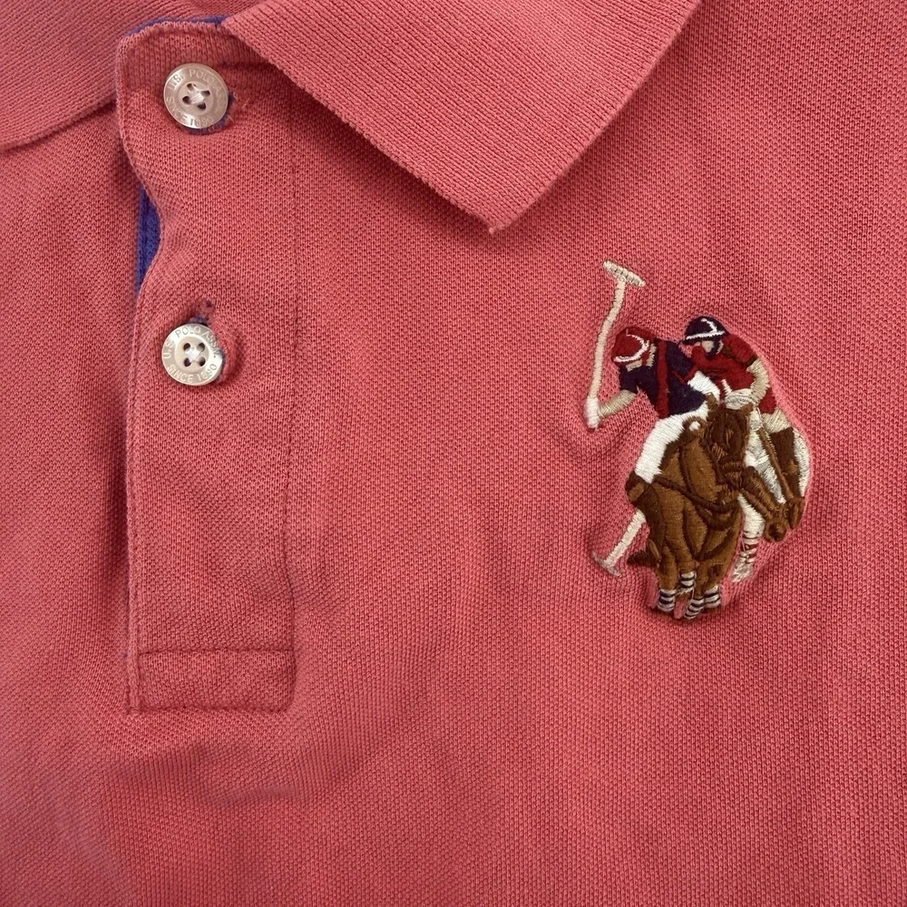 U.S. Polo Assn‎ Polo Shirt Kids XXL 16 Pink Short Sleeve Embroidered Logo